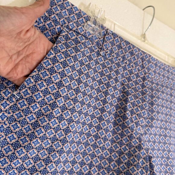 NWT Land N Sea Blue Orange Geometric Print Flat Front Shorts Women 14‎ - Picture 12 of 12